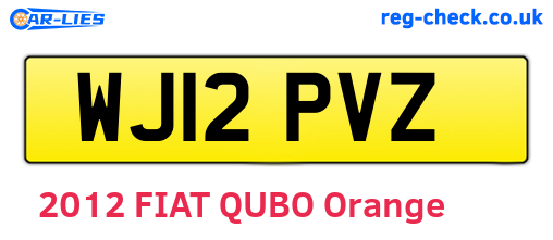 WJ12PVZ are the vehicle registration plates.