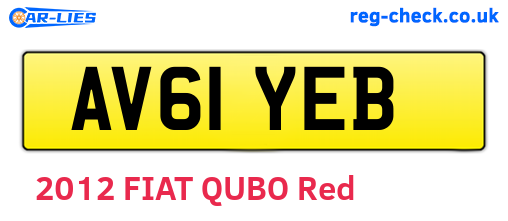 AV61YEB are the vehicle registration plates.