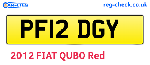 PF12DGY are the vehicle registration plates.