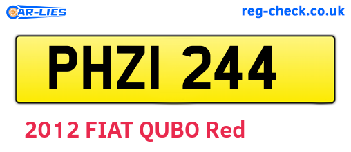 PHZ1244 are the vehicle registration plates.