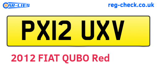 PX12UXV are the vehicle registration plates.