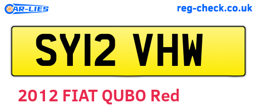 SY12VHW are the vehicle registration plates.