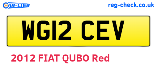 WG12CEV are the vehicle registration plates.
