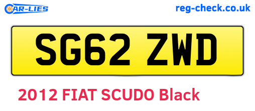 SG62ZWD are the vehicle registration plates.