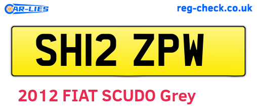 SH12ZPW are the vehicle registration plates.