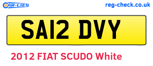 SA12DVY are the vehicle registration plates.
