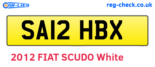 SA12HBX are the vehicle registration plates.