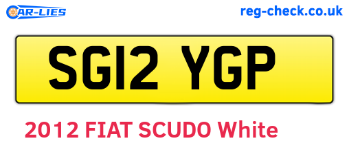 SG12YGP are the vehicle registration plates.