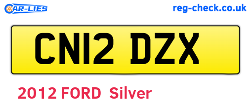 CN12DZX are the vehicle registration plates.