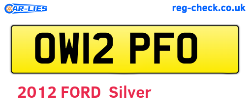 OW12PFO are the vehicle registration plates.