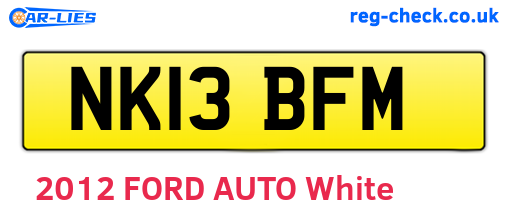 NK13BFM are the vehicle registration plates.
