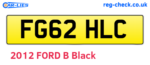 FG62HLC are the vehicle registration plates.