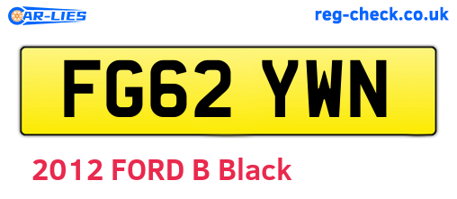 FG62YWN are the vehicle registration plates.