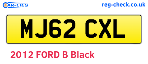 MJ62CXL are the vehicle registration plates.