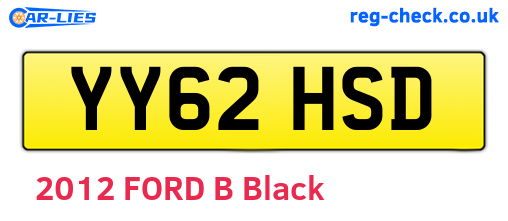 YY62HSD are the vehicle registration plates.