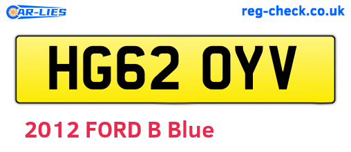 HG62OYV are the vehicle registration plates.