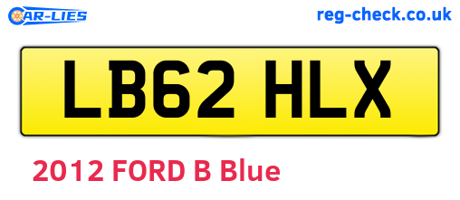 LB62HLX are the vehicle registration plates.