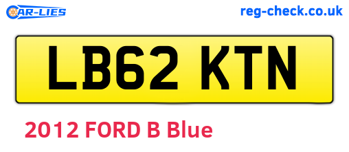 LB62KTN are the vehicle registration plates.