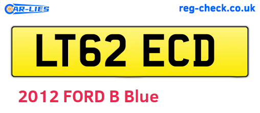 LT62ECD are the vehicle registration plates.