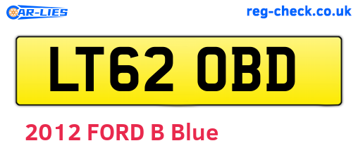 LT62OBD are the vehicle registration plates.