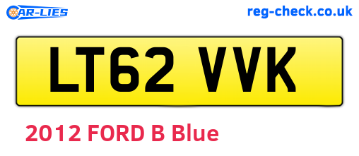 LT62VVK are the vehicle registration plates.