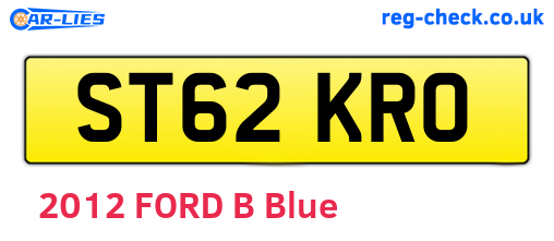 ST62KRO are the vehicle registration plates.