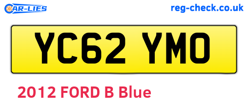 YC62YMO are the vehicle registration plates.