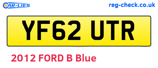 YF62UTR are the vehicle registration plates.