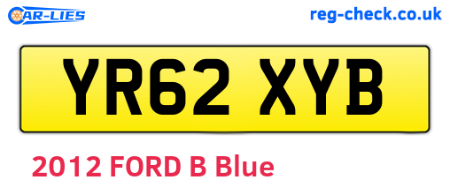 YR62XYB are the vehicle registration plates.