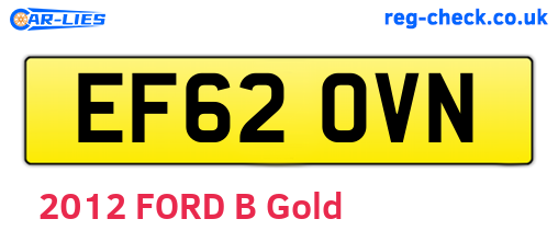 EF62OVN are the vehicle registration plates.