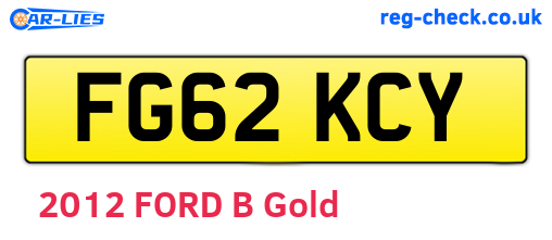 FG62KCY are the vehicle registration plates.