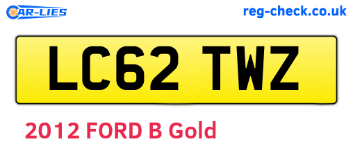 LC62TWZ are the vehicle registration plates.