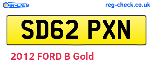 SD62PXN are the vehicle registration plates.