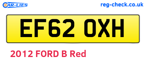 EF62OXH are the vehicle registration plates.