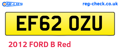 EF62OZU are the vehicle registration plates.