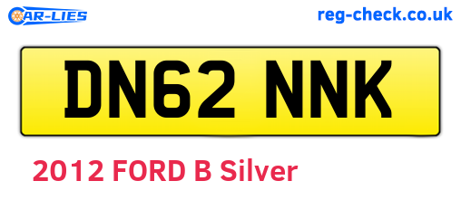 DN62NNK are the vehicle registration plates.