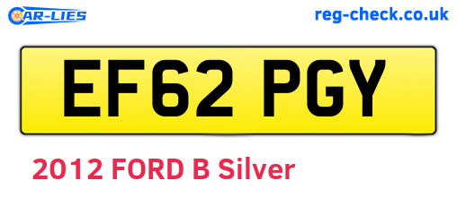 EF62PGY are the vehicle registration plates.