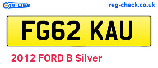 FG62KAU are the vehicle registration plates.