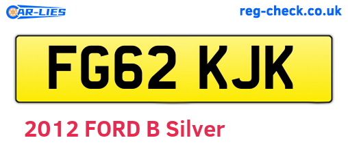 FG62KJK are the vehicle registration plates.