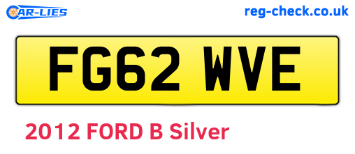 FG62WVE are the vehicle registration plates.