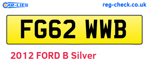 FG62WWB are the vehicle registration plates.