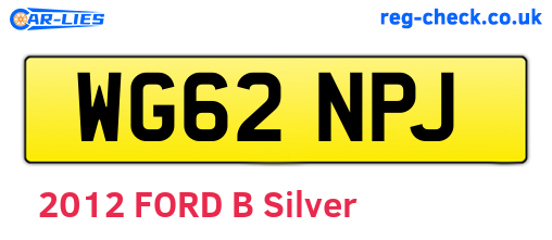 WG62NPJ are the vehicle registration plates.