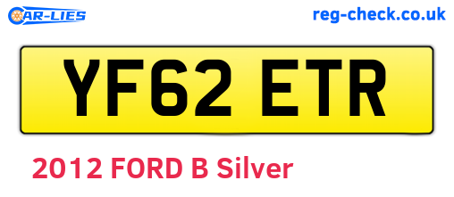 YF62ETR are the vehicle registration plates.