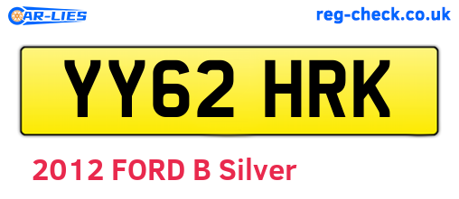 YY62HRK are the vehicle registration plates.