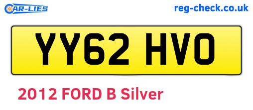 YY62HVO are the vehicle registration plates.