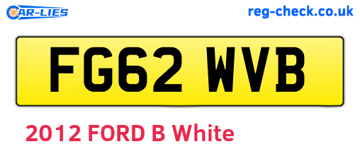 FG62WVB are the vehicle registration plates.