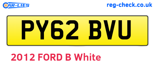 PY62BVU are the vehicle registration plates.