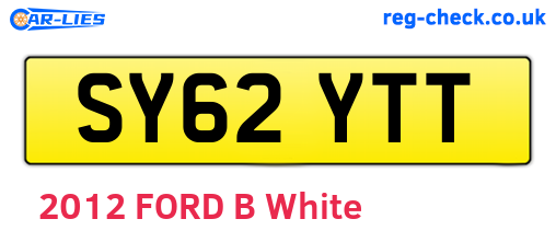 SY62YTT are the vehicle registration plates.