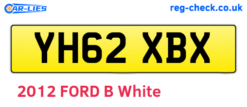 YH62XBX are the vehicle registration plates.