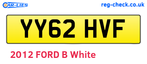 YY62HVF are the vehicle registration plates.